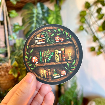 Round Bookshelf Vinyl Sticker