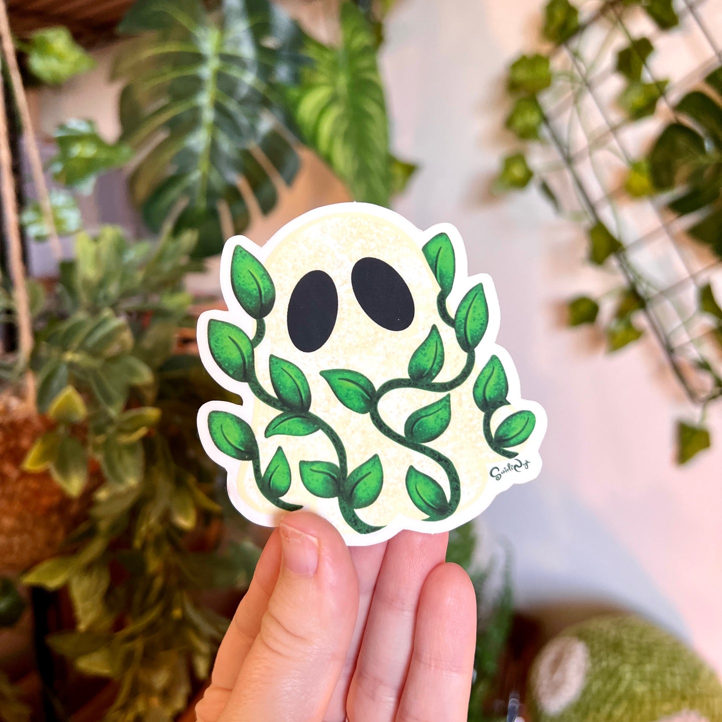 Leafy Ghost Clear Sticker