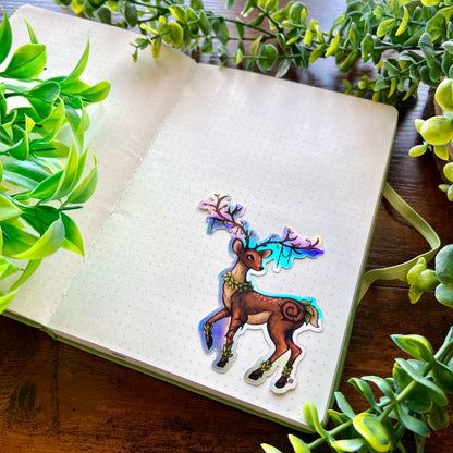Mythical Deer Holographic Sticker