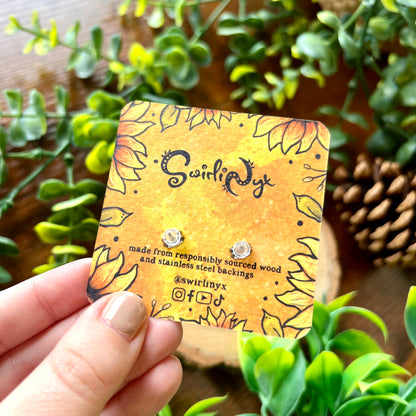 Saffy the Sunflower Wooden Earrings