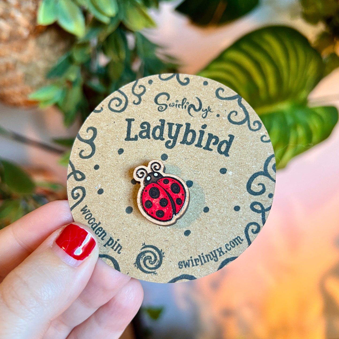 Mini Ladybird Wooden Pin