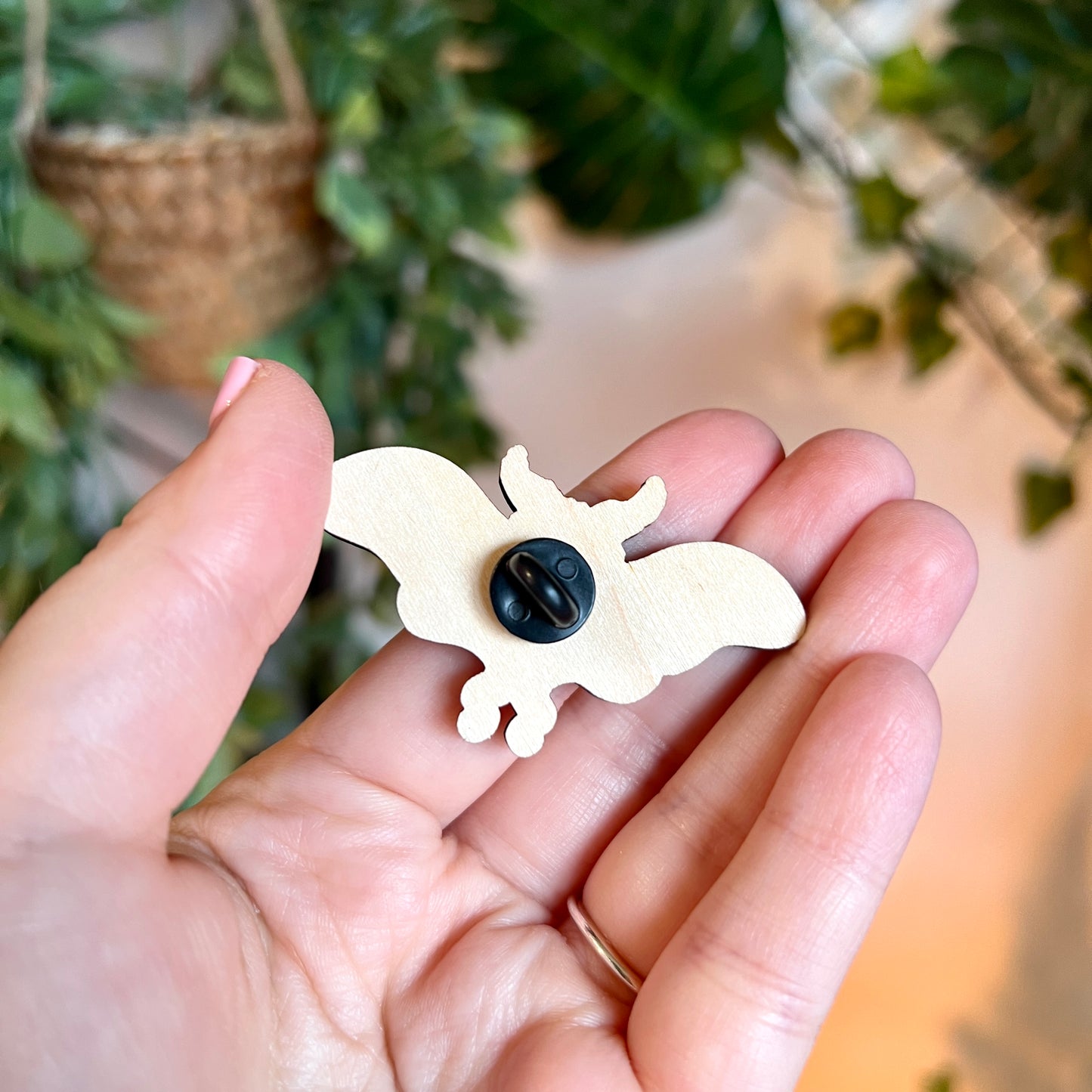 Lunie the Moth Wooden Pin