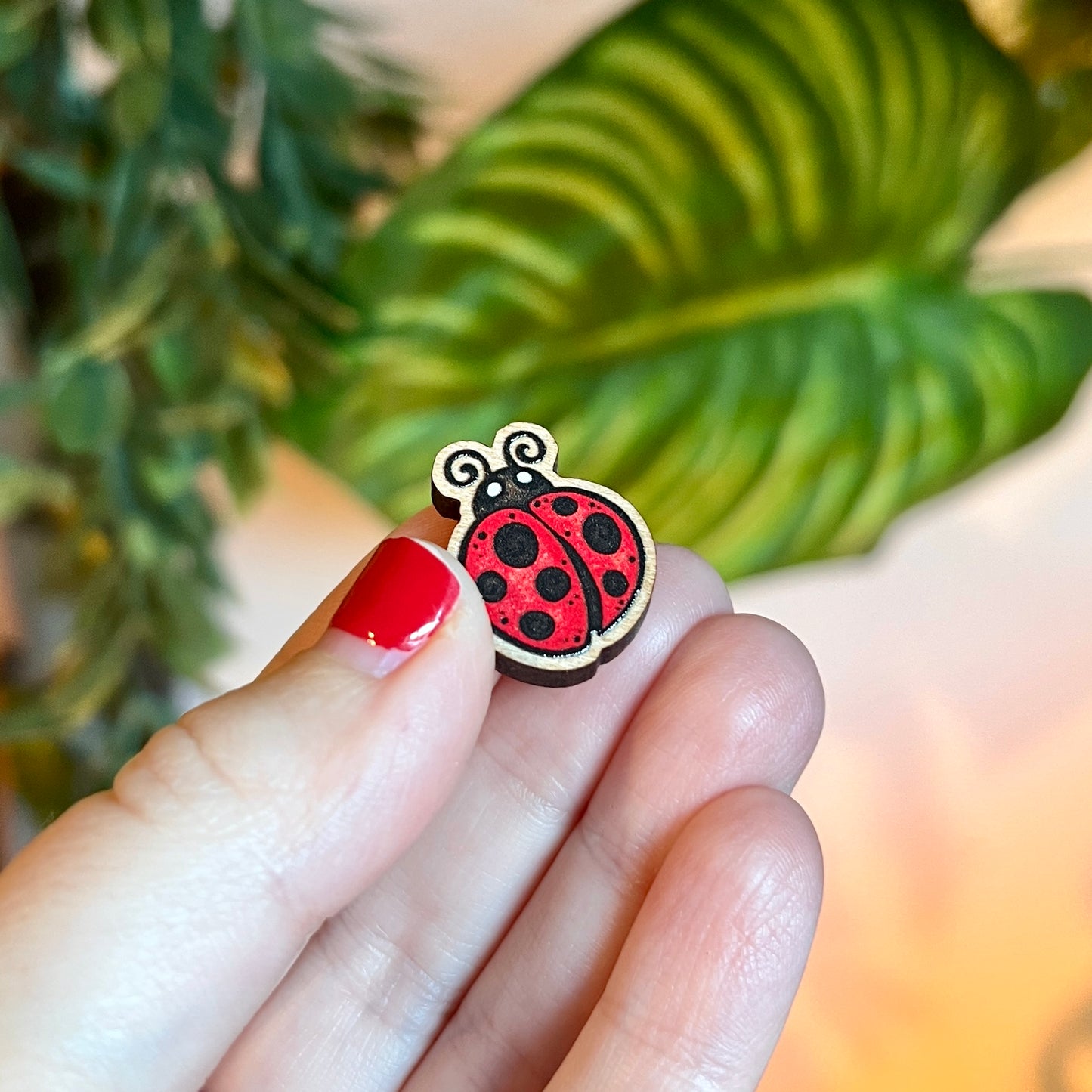 Mini Ladybird Wooden Pin