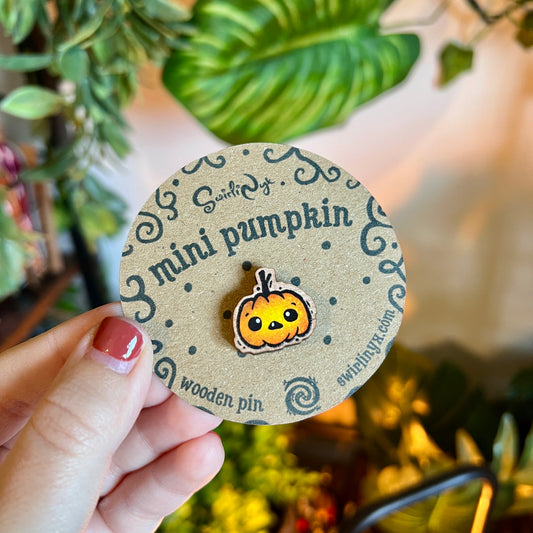 Mini Pumpkin Wooden Pin
