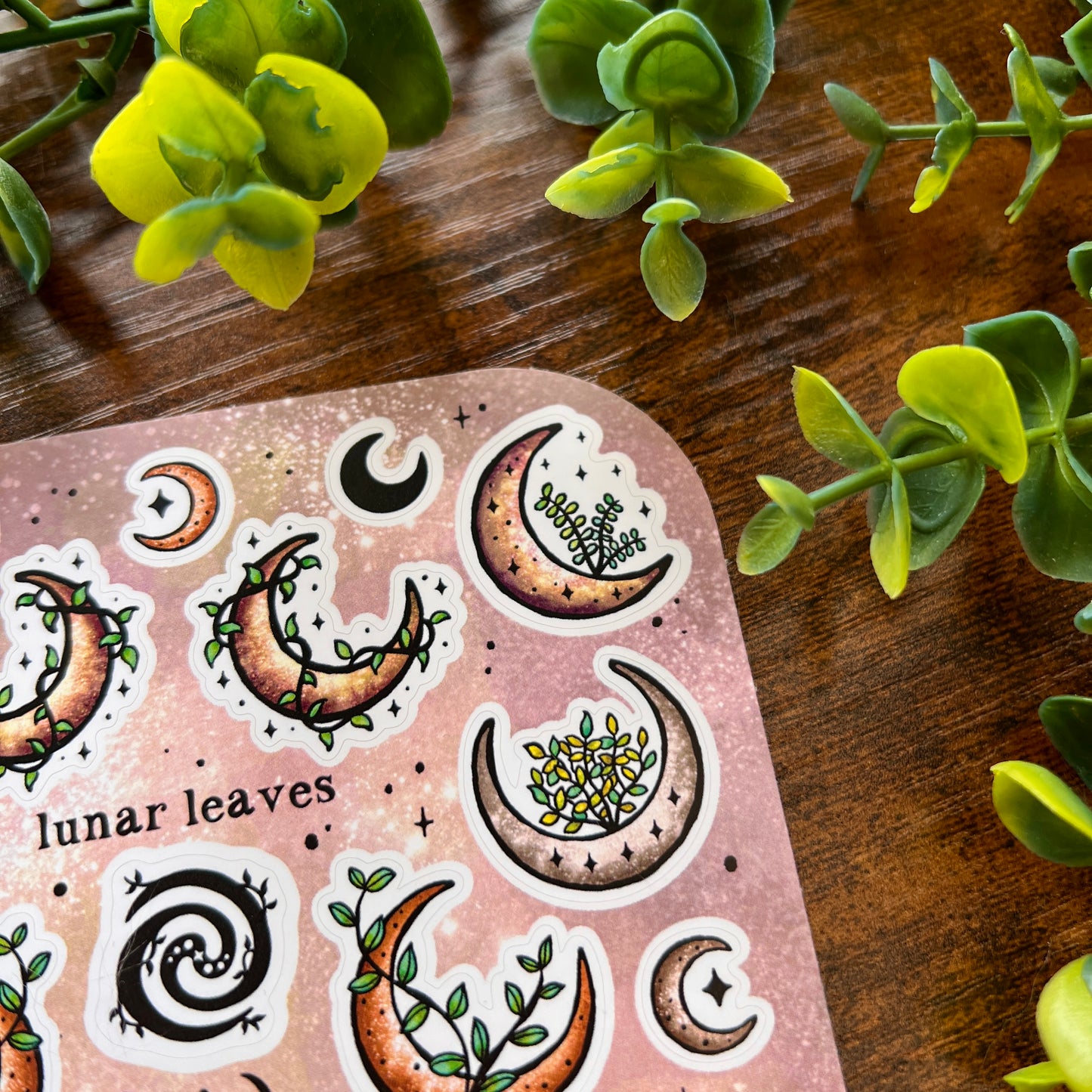 Neutral Lunar Leaves Sticker Sheet