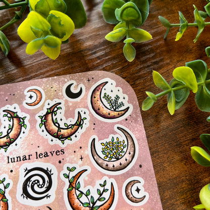 Neutral Lunar Leaves Sticker Sheet
