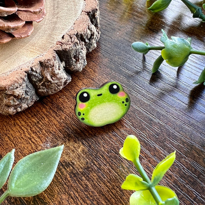 Algae the Frog Wooden Pin