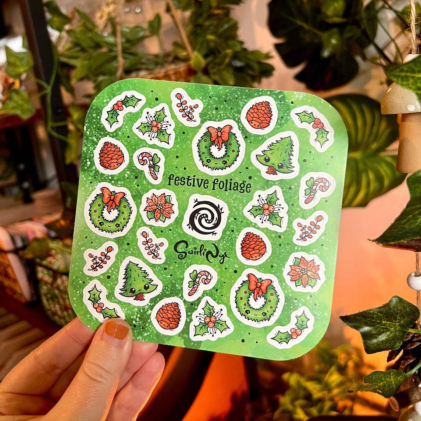 Festive Foliage Green Sticker Sheet