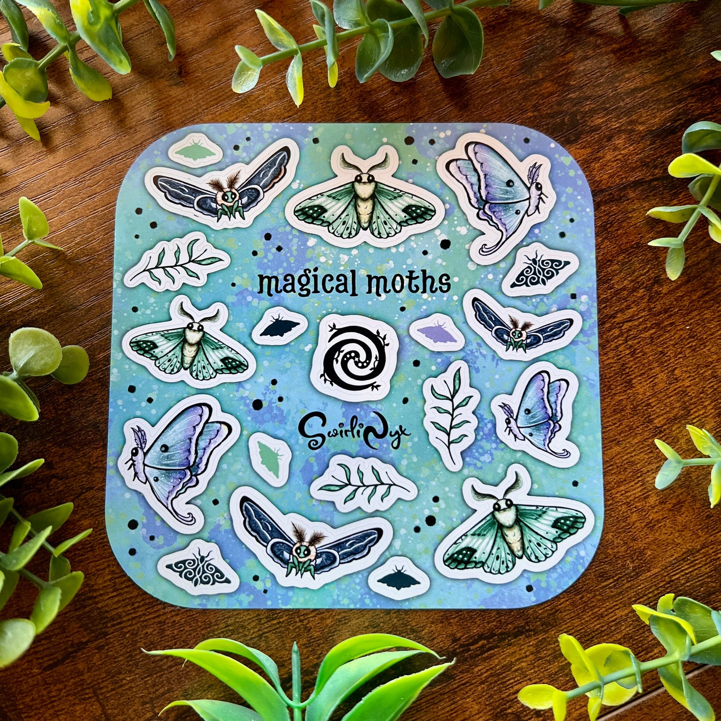 Magical Moths Blue Sticker Sheet