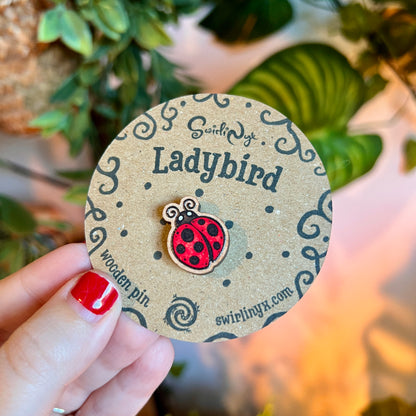 Mini Ladybird Wooden Pin