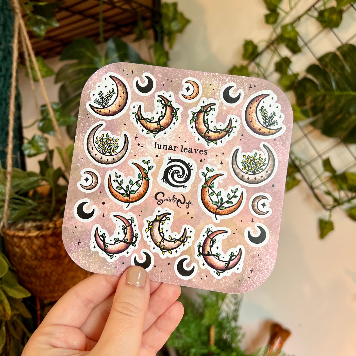 Neutral Lunar Leaves Sticker Sheet