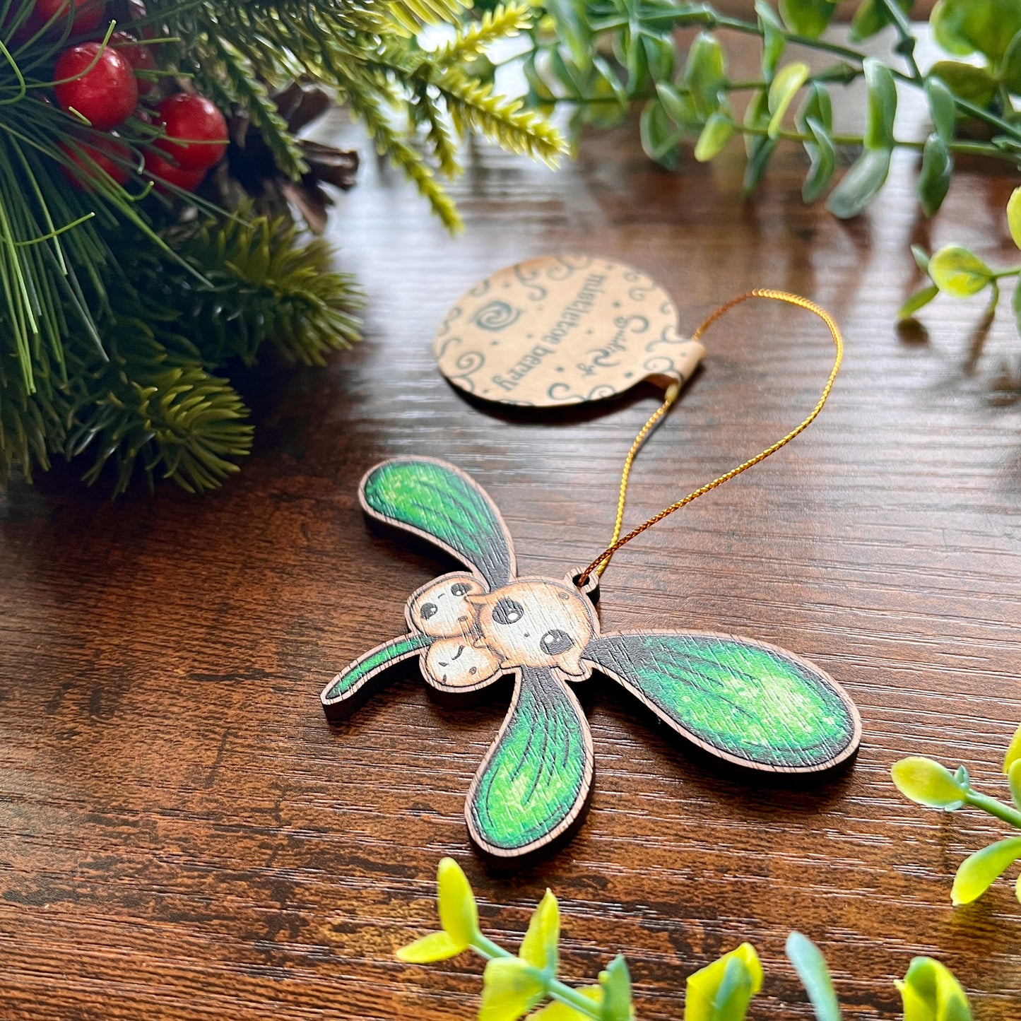 Berry Wooden Christmas Decoration Set