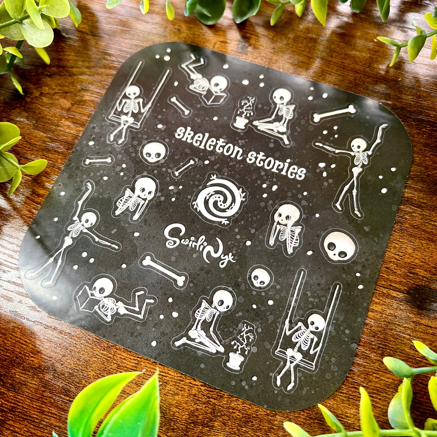 White Skeleton Stories Sticker Sheet
