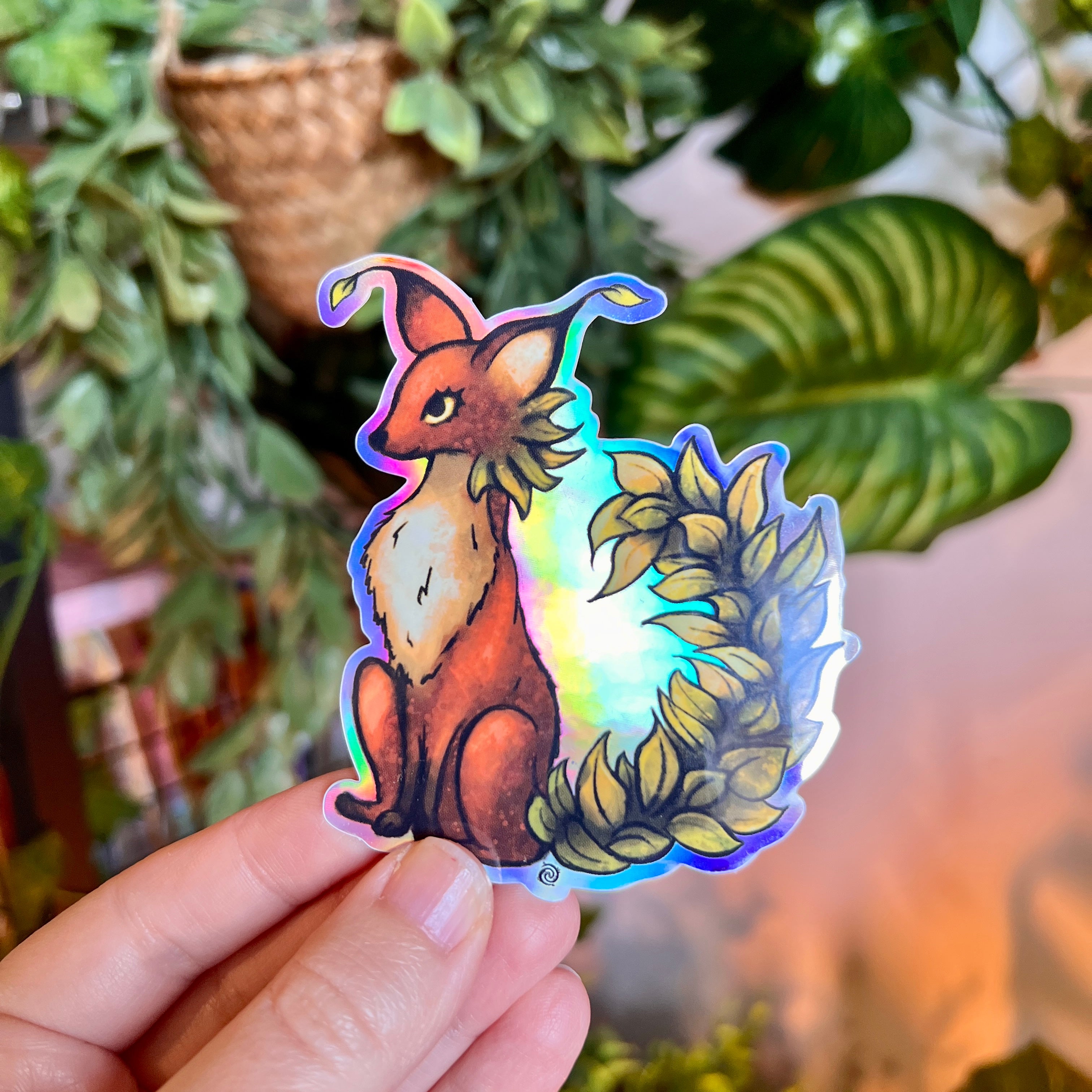 Mythical Fox Holographic Sticker