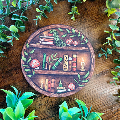Round Cosy Bookshelf Art Print