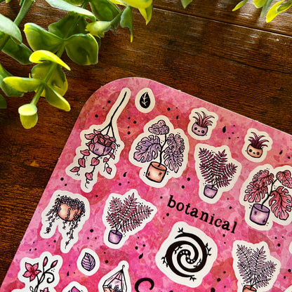 Pink Botanical Sticker Sheet
