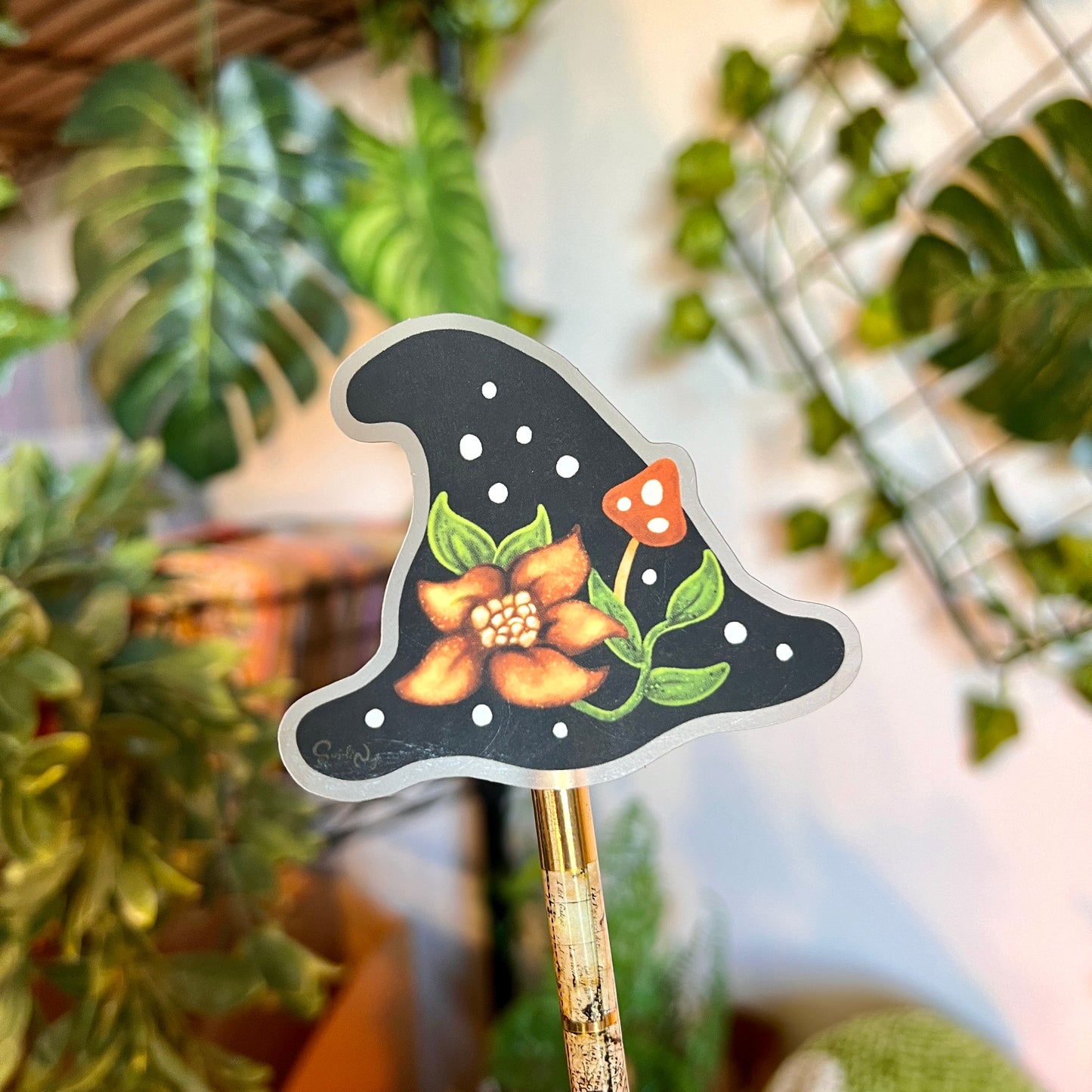 Witch's Hat Clear Sticker