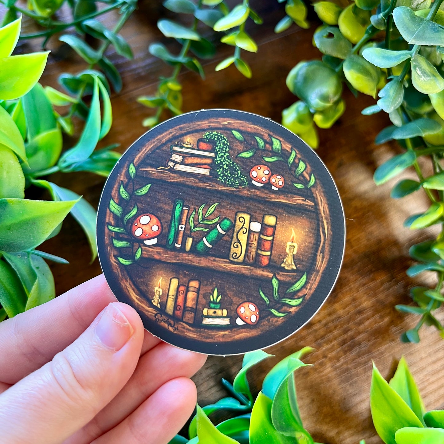 Round Bookshelf Vinyl Sticker