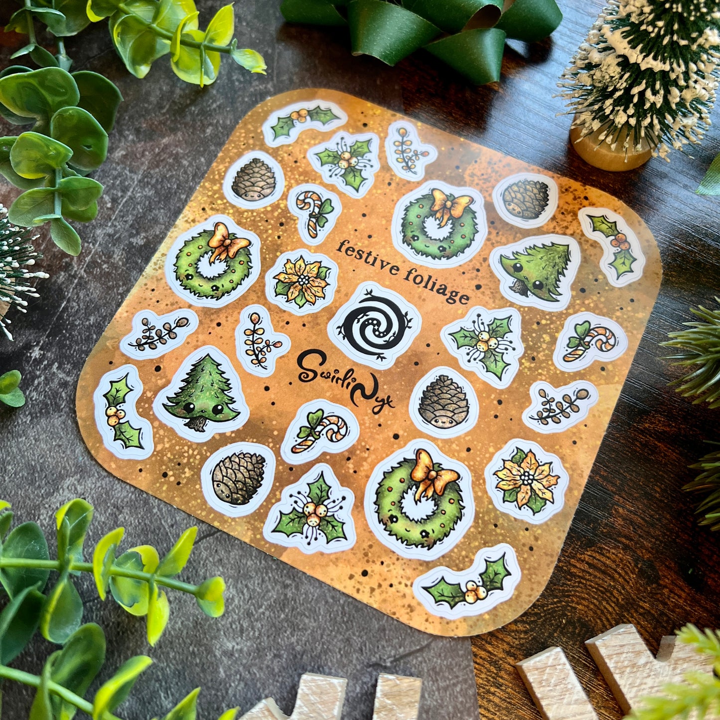 Natural Festive Foliage Sticker Sheet