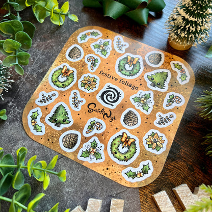 Natural Festive Foliage Sticker Sheet