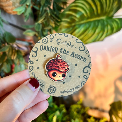 Oakley the Acorn Wooden Pin