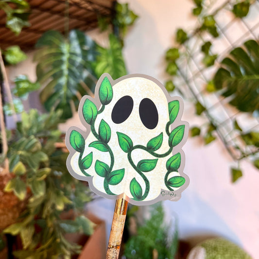 Leafy Ghost Clear Sticker