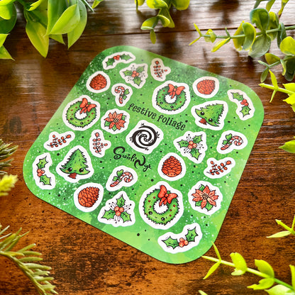 Festive Foliage Green Sticker Sheet