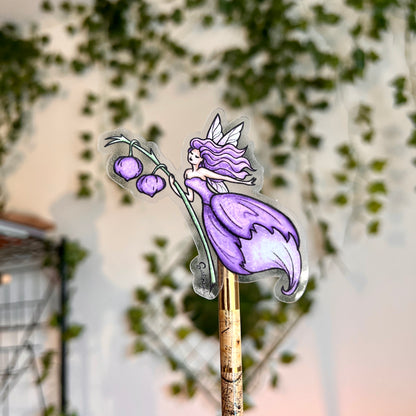 Purple Floral Fairy Clear Sticker