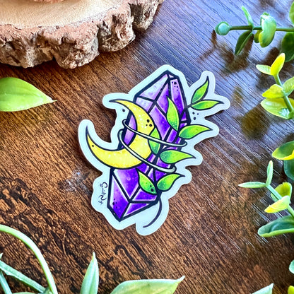 Amethyst Moon Clear Sticker