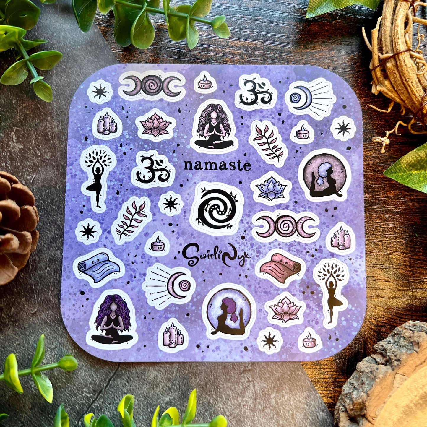 Purple Namaste Sticker Sheet