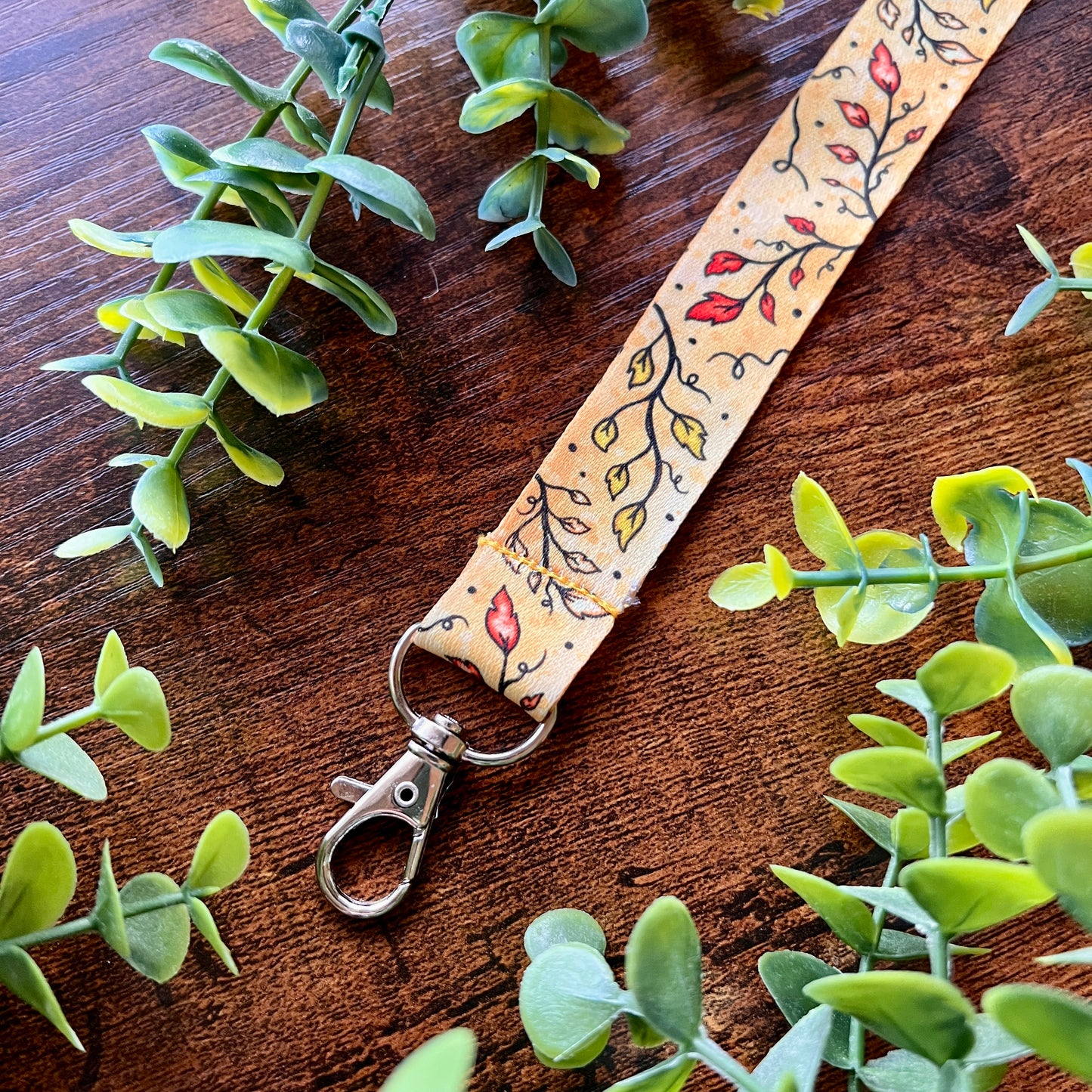 Parchment Leaves Lanyard