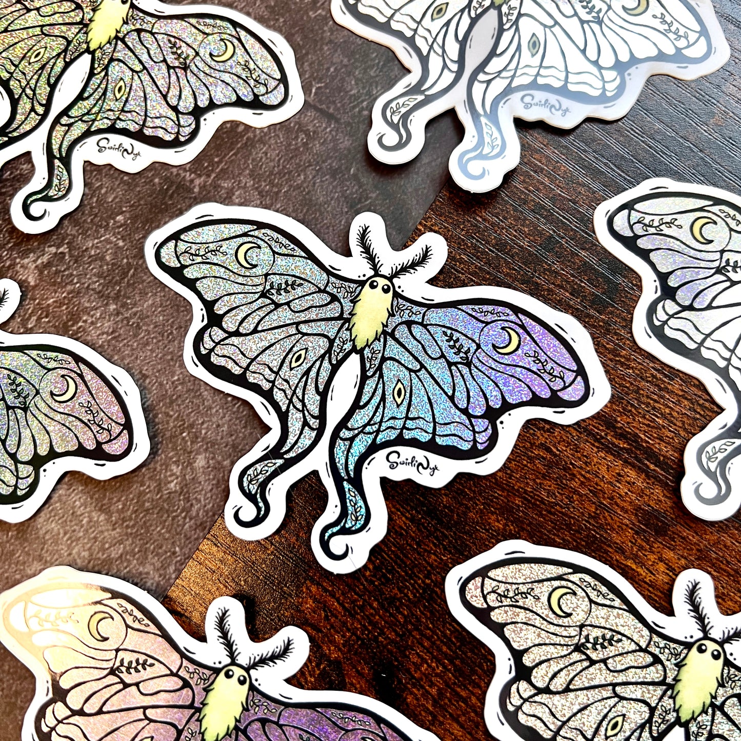 Lunar Moth Sparkle Sticker