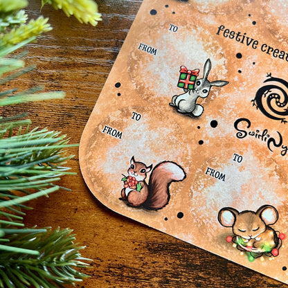 Festive Creatures Gift Tag Large Sticker Sheet