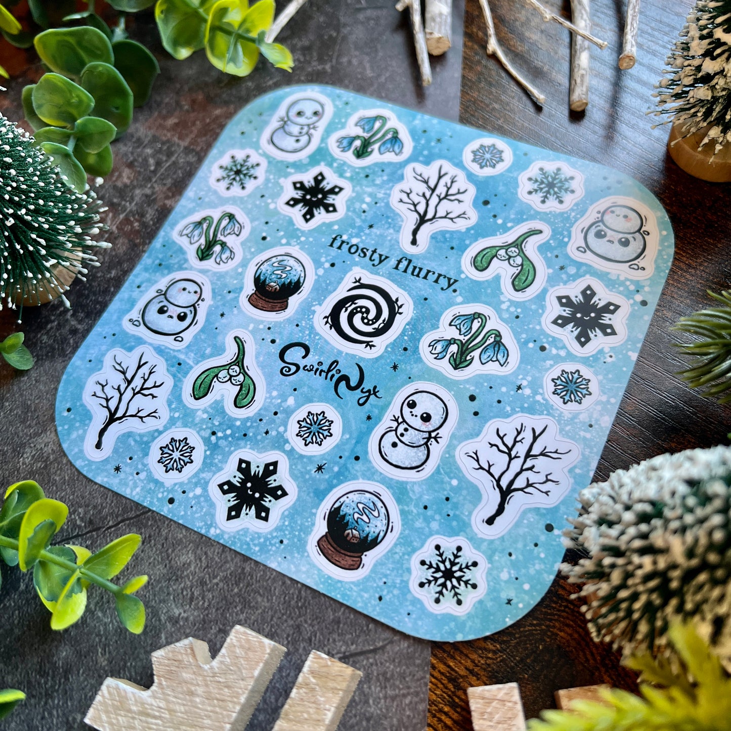 Blue Frosty Flurry Sticker Sheet
