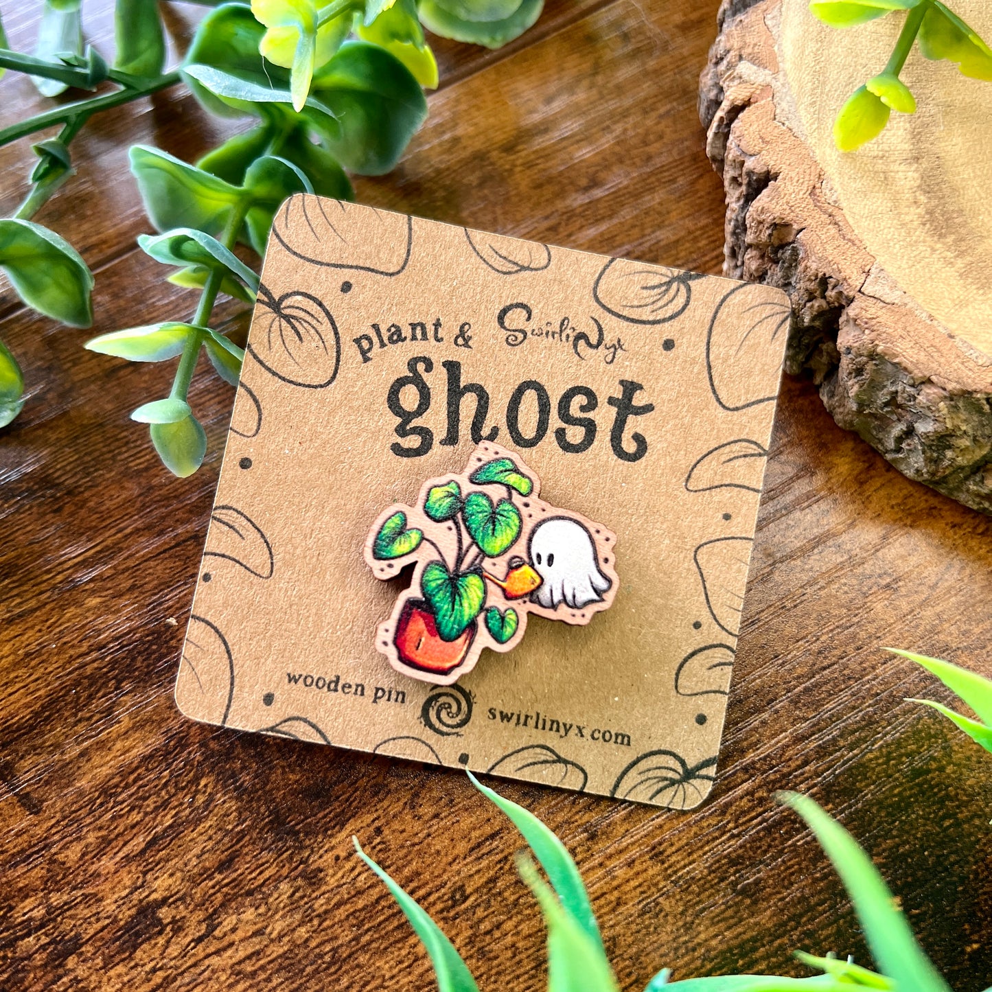 Plant Ghost Wooden Pin