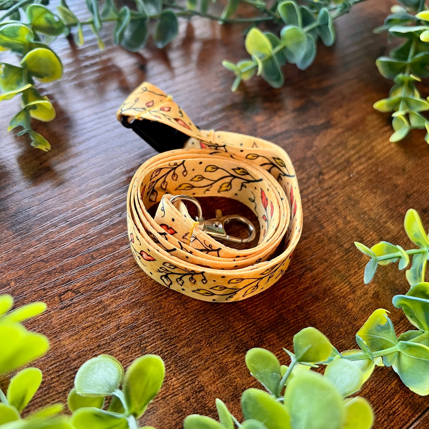 Parchment Leaves Lanyard