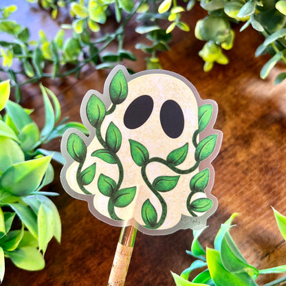 Leafy Ghost Clear Sticker
