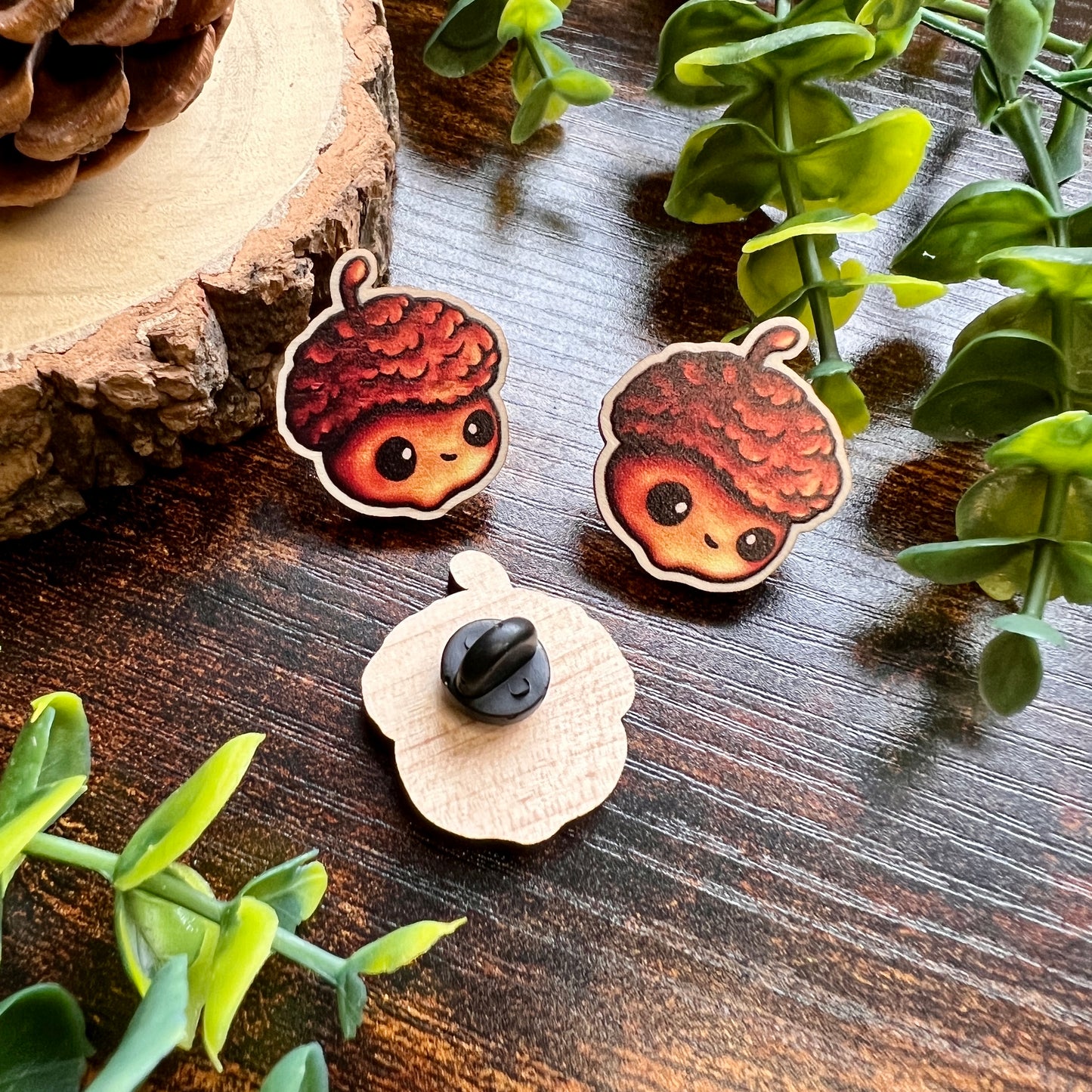 Oakley the Acorn Wooden Pin