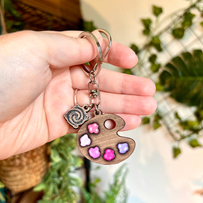 Twilight Paint Palette Wooden Keyring