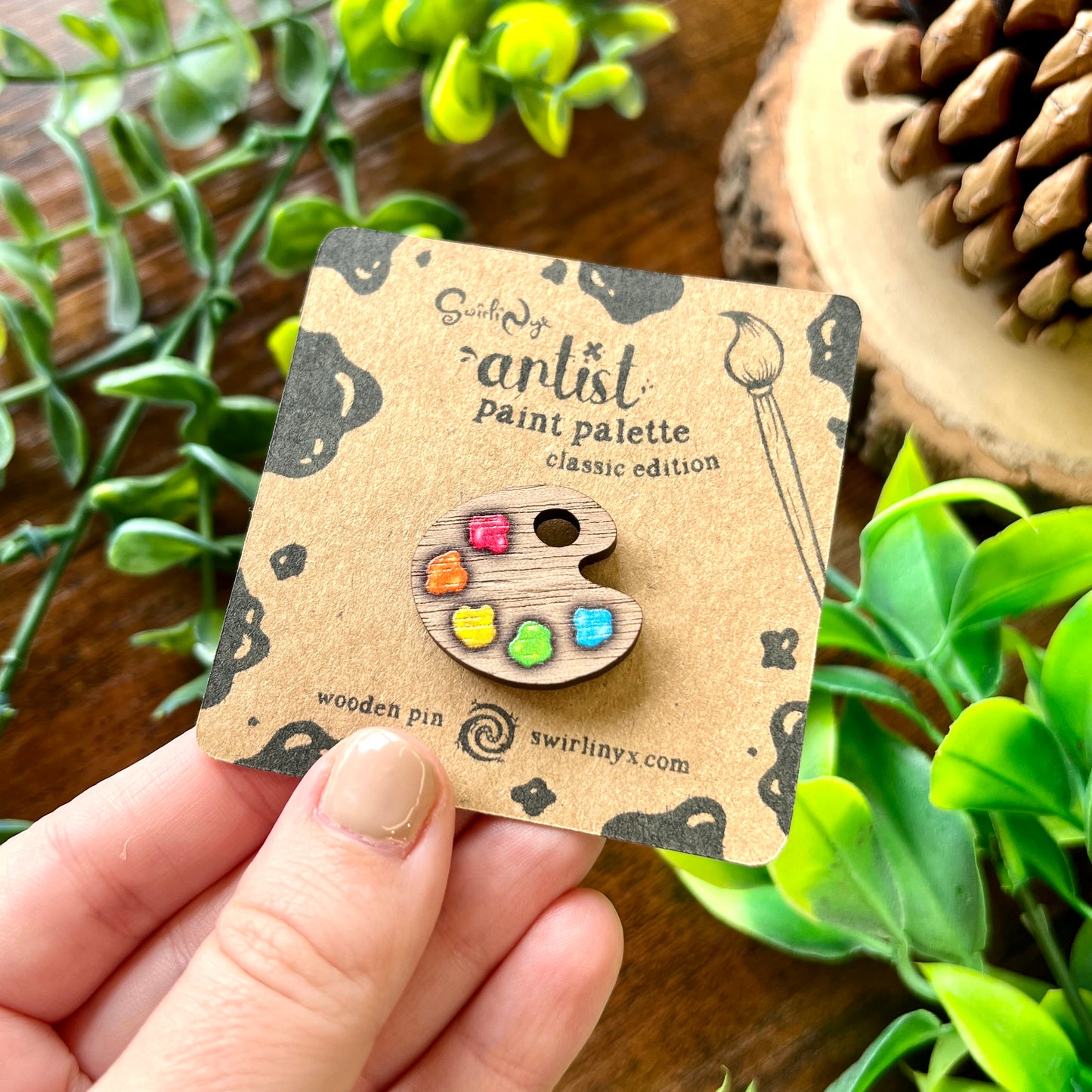 Classic Paint Palette Wooden Pin