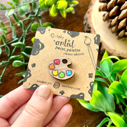 Classic Paint Palette Wooden Pin