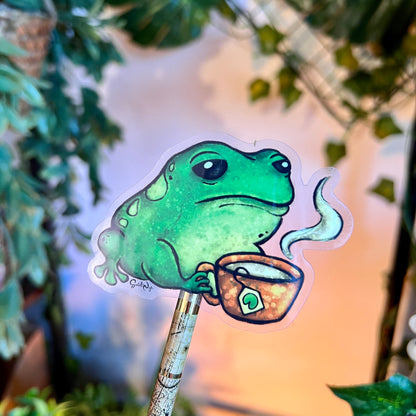 Frog Tea Clear Sticker
