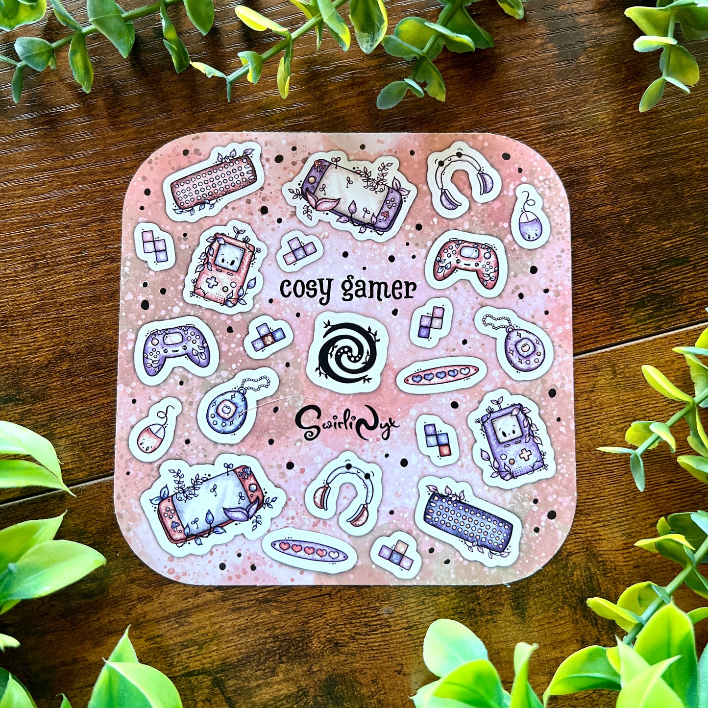 Pink Cosy Gamer Sticker Sheet