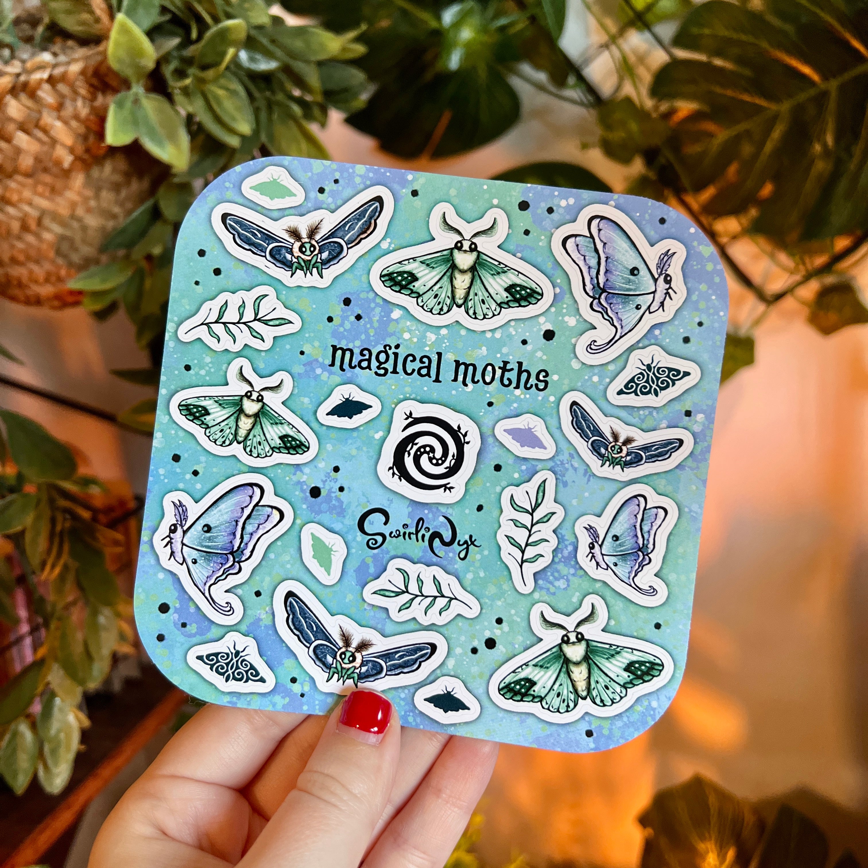 Magical Moths Blue Sticker Sheet