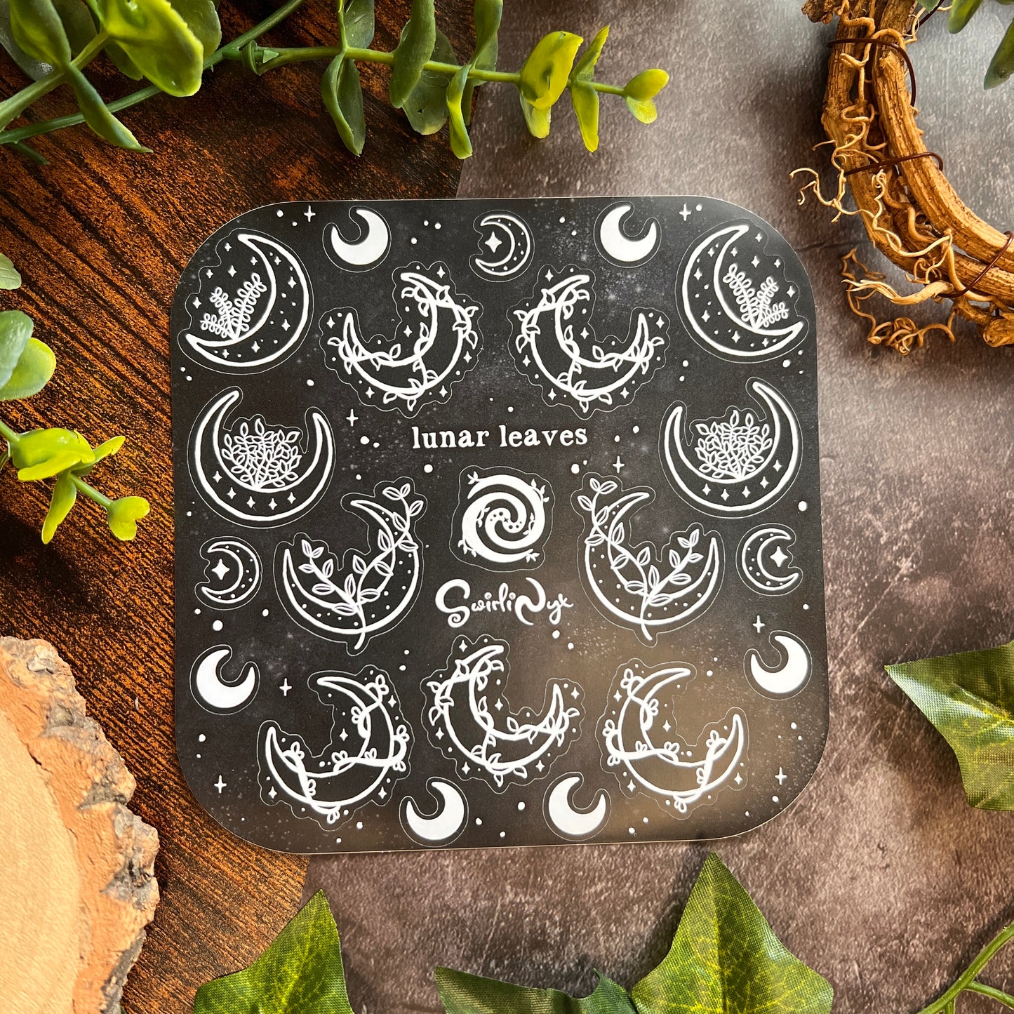 Dark Lunar Leaves Sticker Sheet