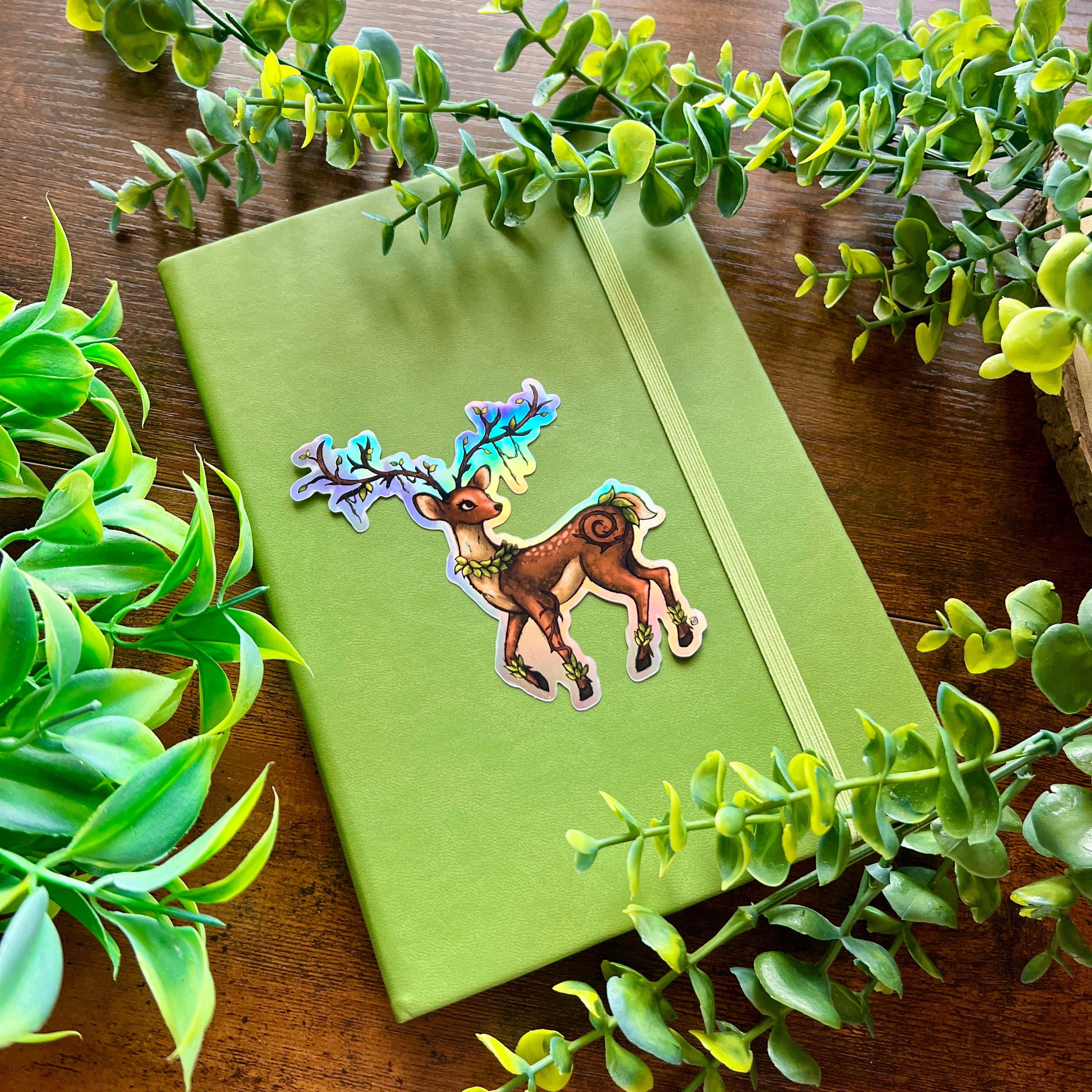 Mythical Deer Holographic Sticker