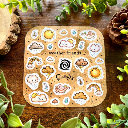 Sepia Weather Friends Sticker Sheet