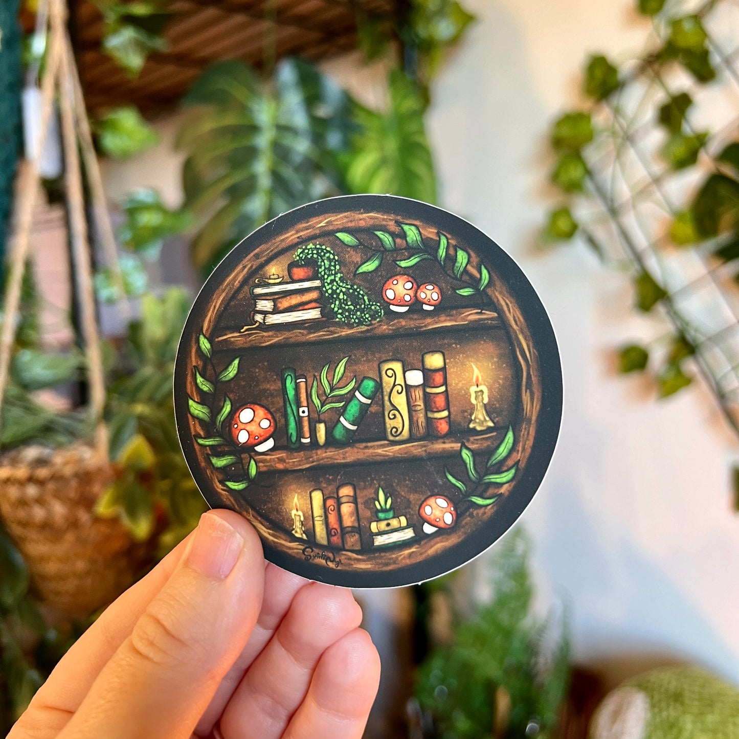 Round Bookshelf Vinyl Sticker