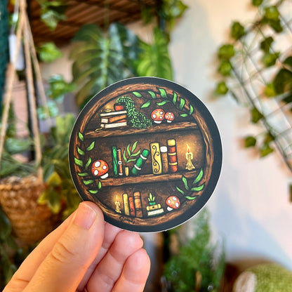 Round Bookshelf Vinyl Sticker