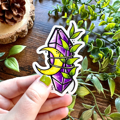 Amethyst Moon Clear Sticker